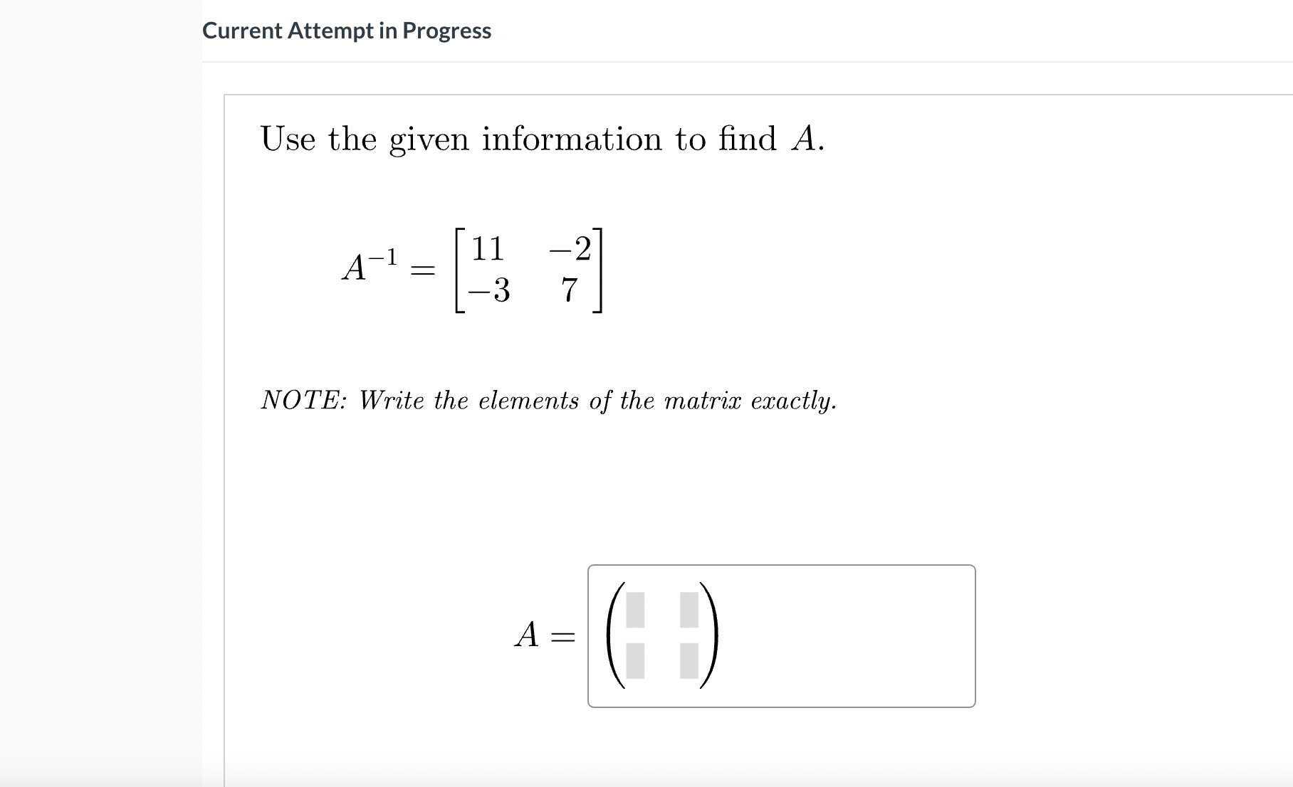 Solved Current Attempt In Progress Use The Given Information | Chegg.com