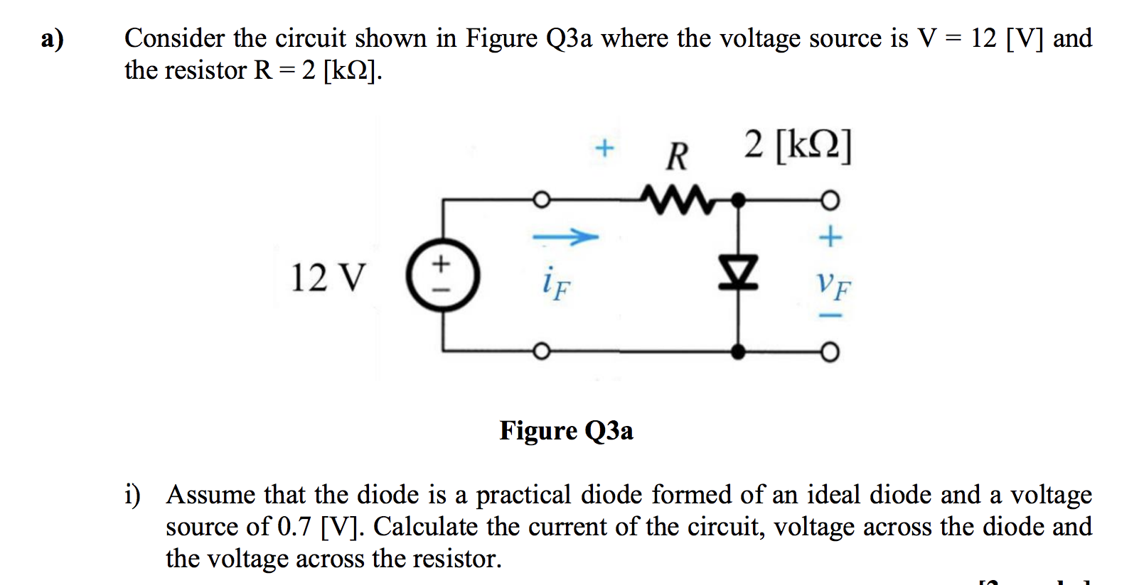 Solved Consider the circuit shown in Figure Q3a where the | Chegg.com