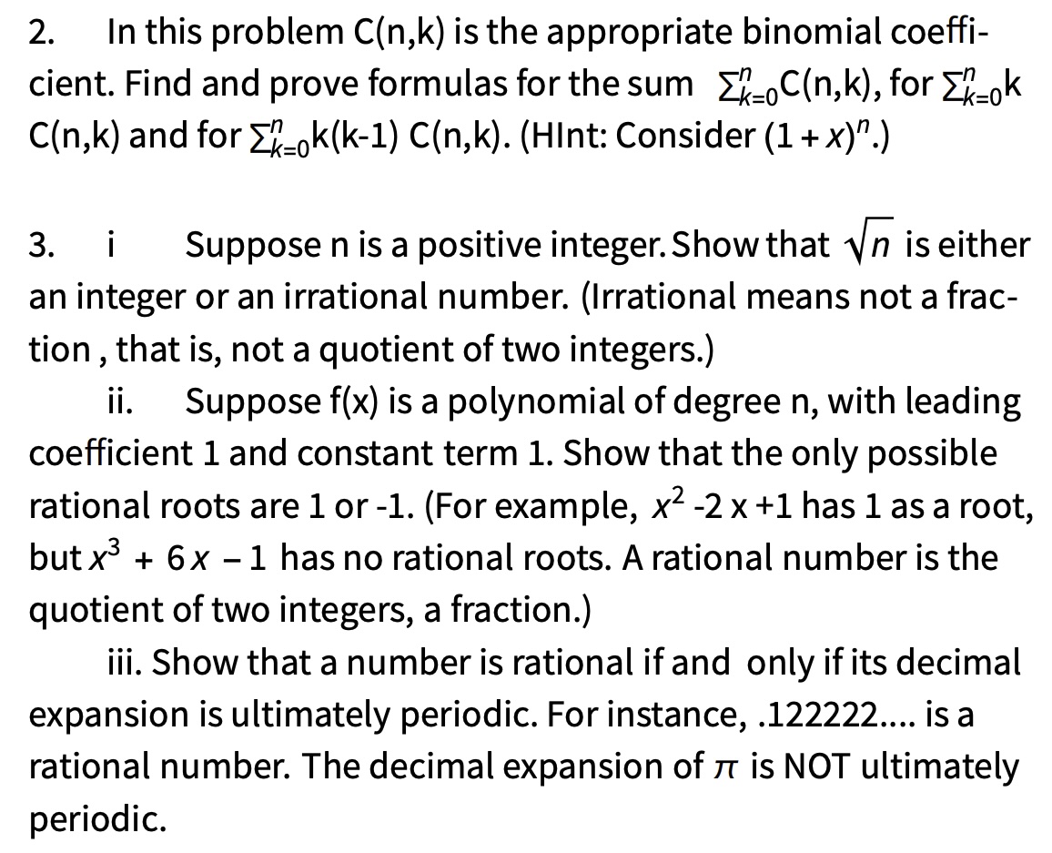 Solved In this problem C(n,k) ﻿is the appropriate binomial | Chegg.com
