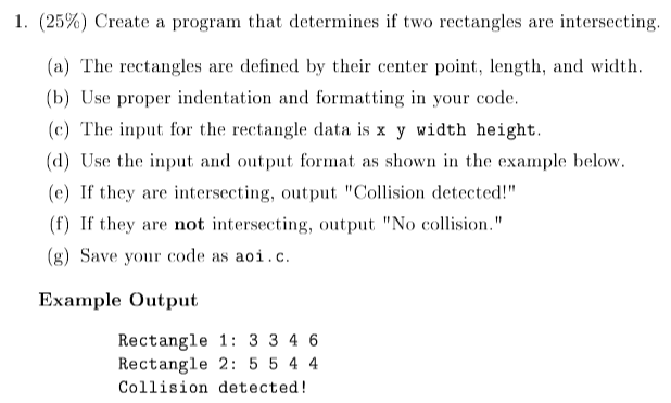 Solved 1. (25%) Create a program that determines if two | Chegg.com