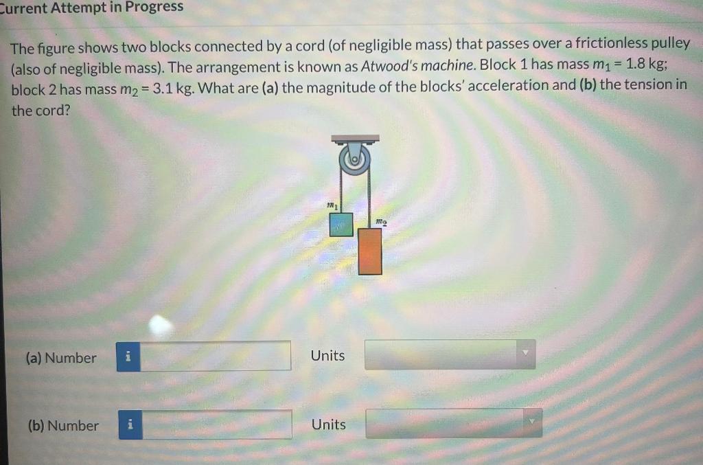 Solved The Figure Shows Two Blocks Connected By A Cord Of Chegg Com