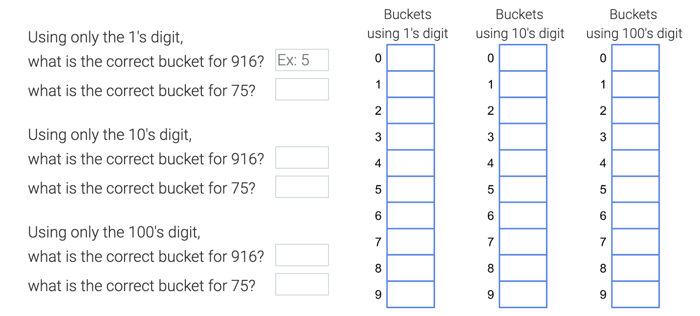 Solved Buckets Buckets Using Only The 1's Digit, Using | Chegg.com