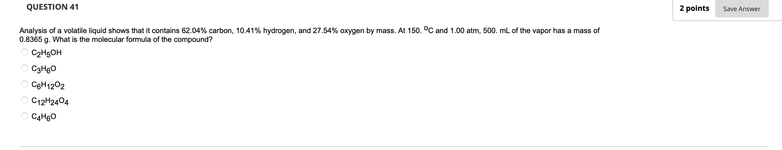 Solved Analysis of a volatile liquid shows that it contains