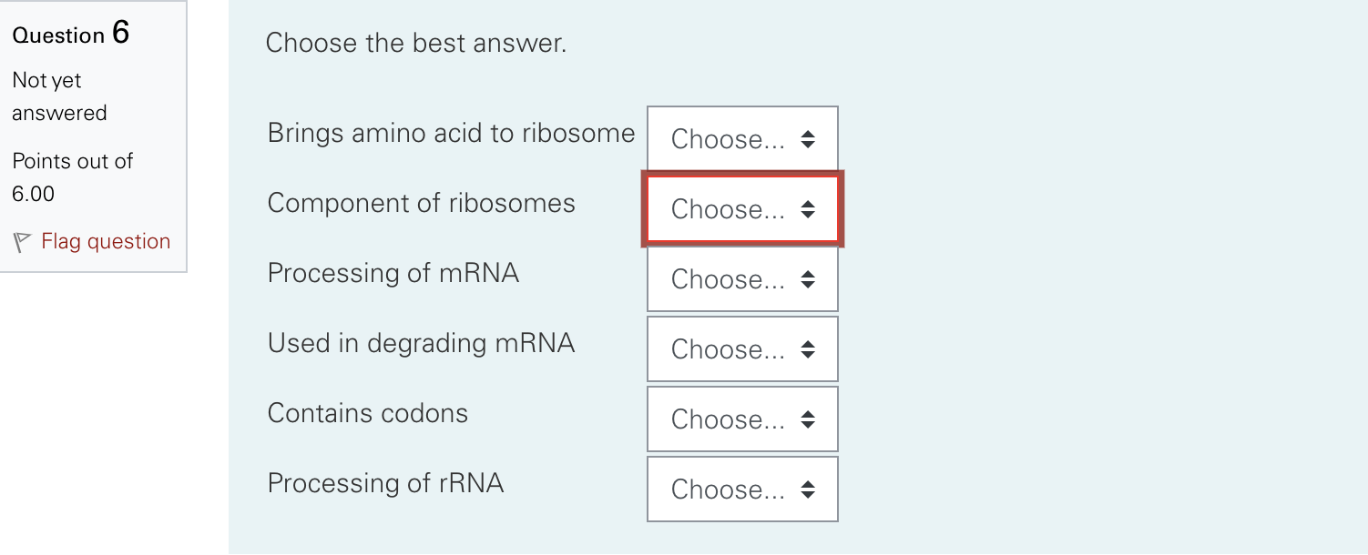 Solved Choose the best answer. Brings amino acid to ribosome | Chegg.com