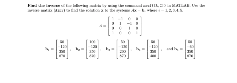 Solved 0 Find the inverse of the following matrix by using | Chegg.com