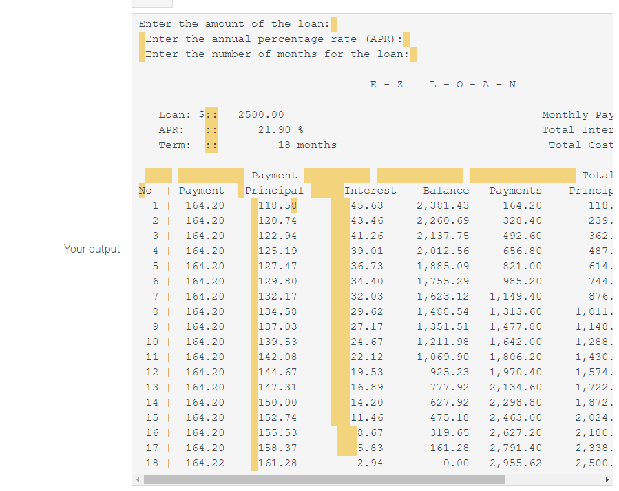 Solved using python 3 how can I get the expected output | Chegg.com