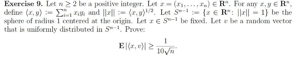 Solved Exercise 9. Let n 2 2 be a positive integer. Let a | Chegg.com