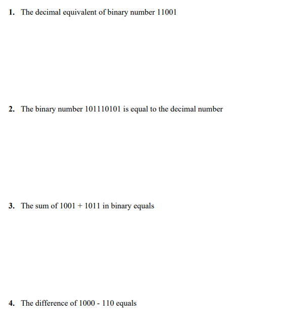 convert binary number into decimal number 11001