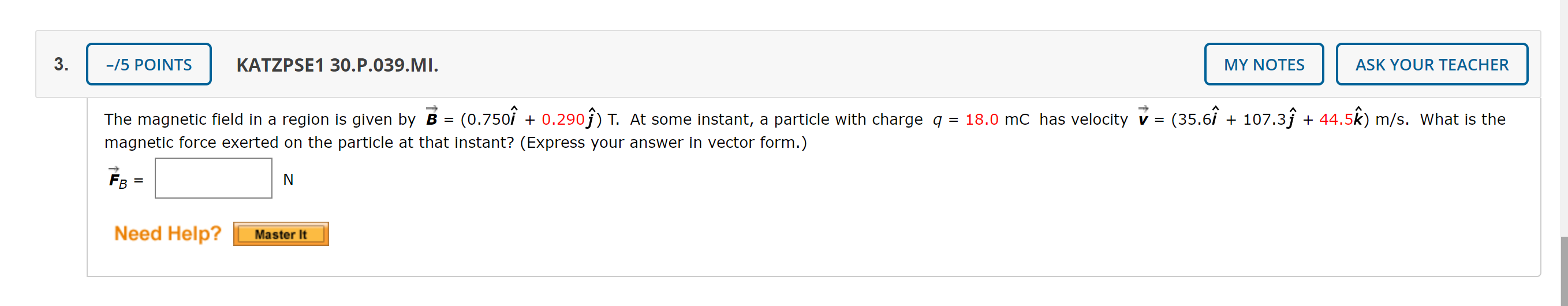 Solved The magnetic field in a region is given by B = | Chegg.com