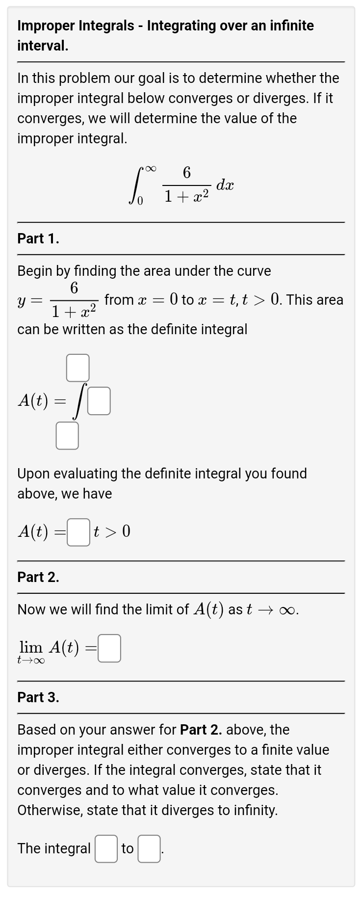 Solved Improper Integrals Integrating Over An Infinite