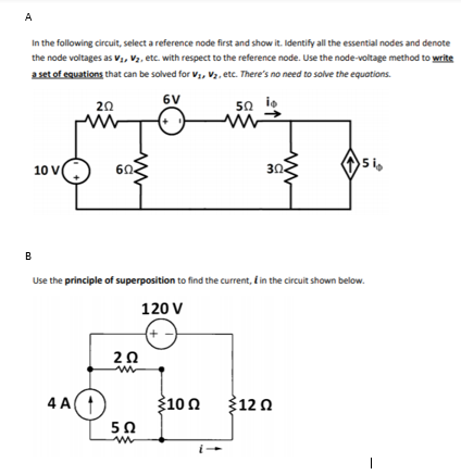 Solved A In the following circuit, select a reference node | Chegg.com