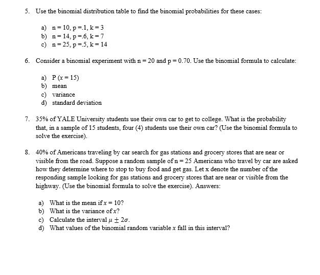 Solved Part Two Can You Help Me With The Binomial Probab Chegg Com