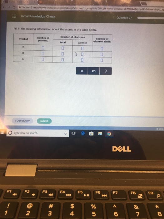 Solved fill the missing information about the atoms in the