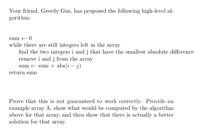 Solved Consider the following problem. Given: an array A of | Chegg.com