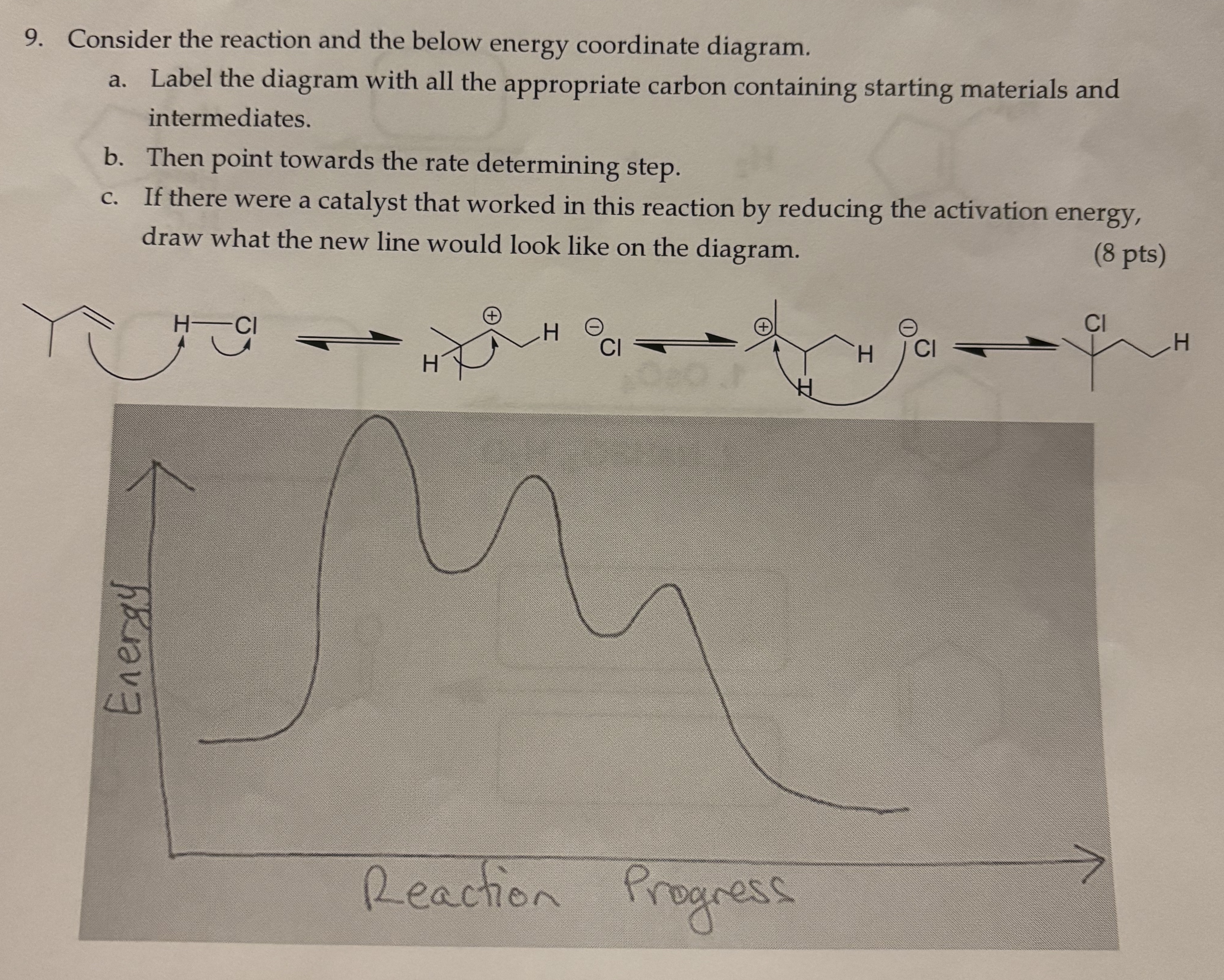 Solved Consider the reaction and the below energy coordinate | Chegg.com
