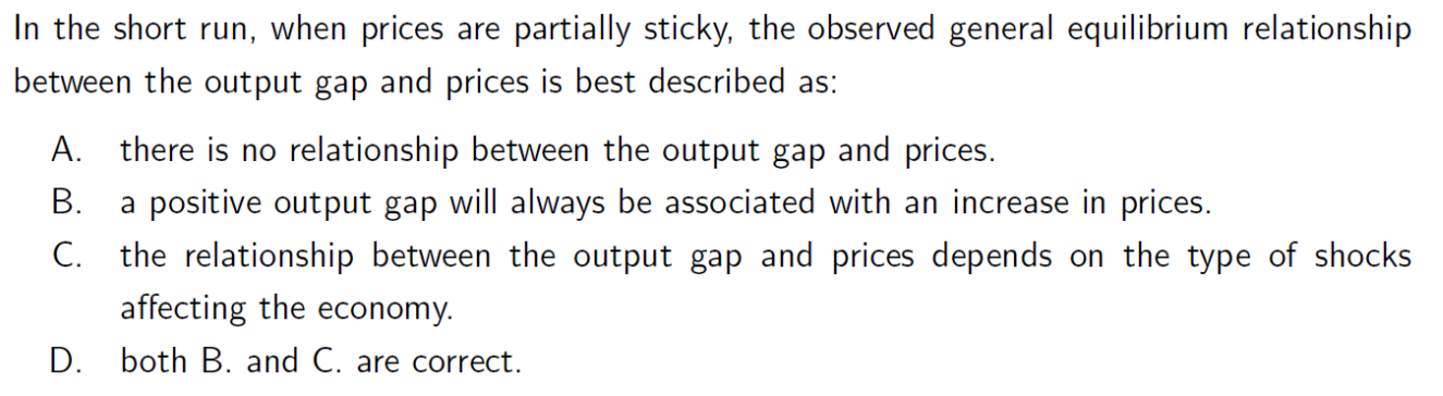 Solved In the short run, when prices are partially sticky, | Chegg.com