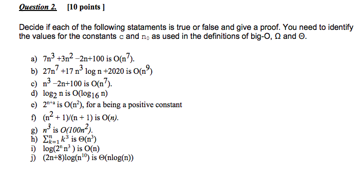 Solved Question 2 10 Points Decide If Each Of The Fol Chegg Com