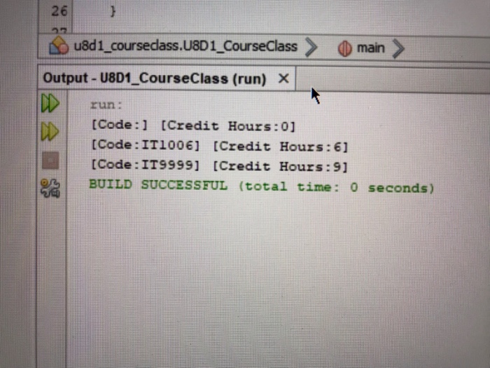 Solved Design a Java class called Course that has the | Chegg.com
