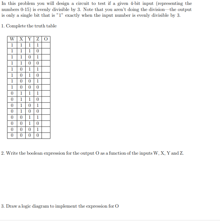 Solved In this problem you will design a circuit to test if | Chegg.com