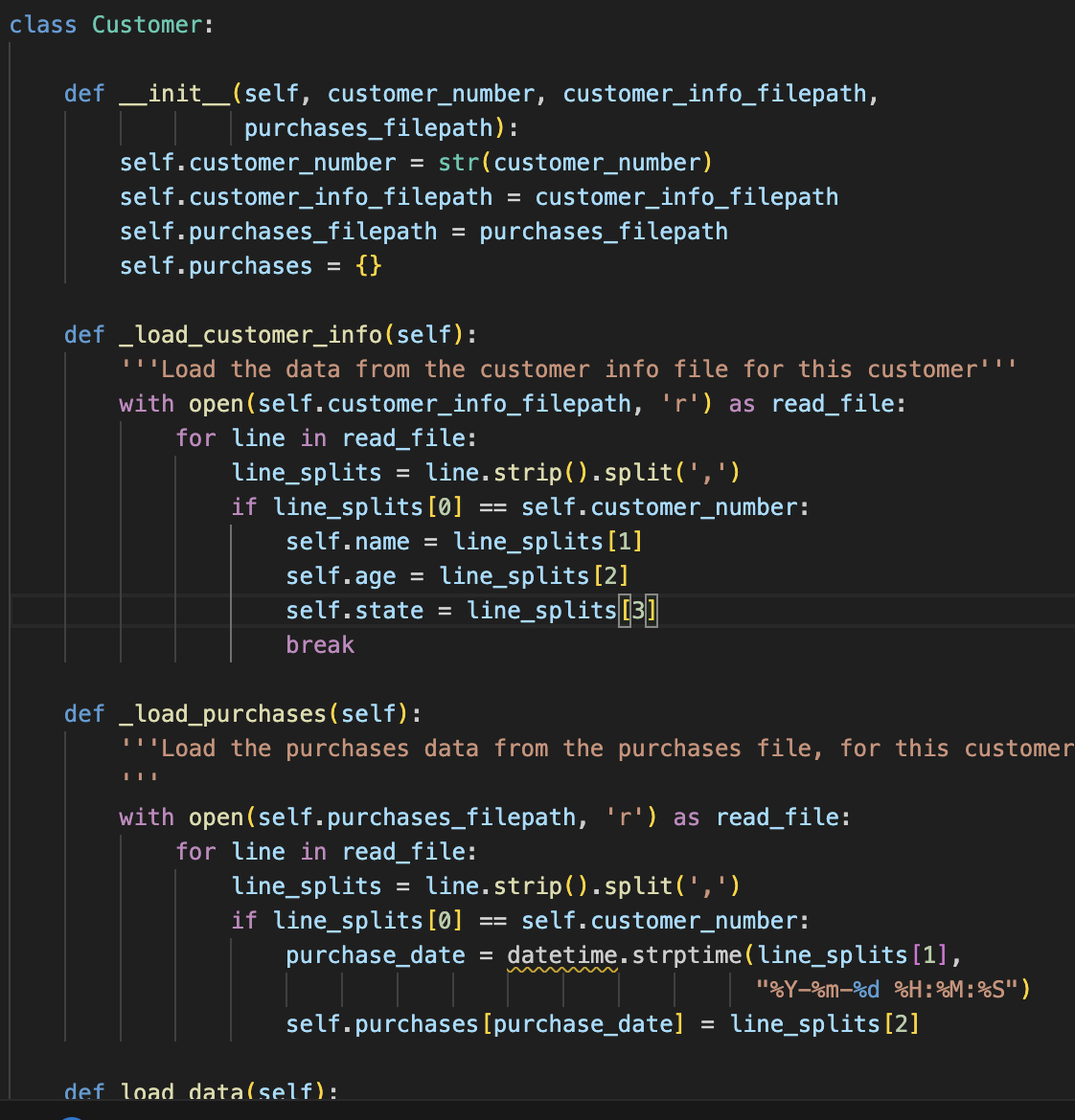 Solved Copy the Customer class from the customer.py file | Chegg.com