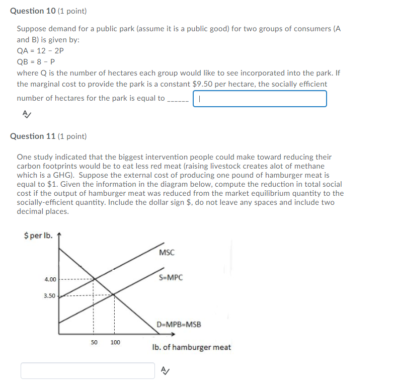 Solved Question 5 (1 point) Suppose market demand for a | Chegg.com