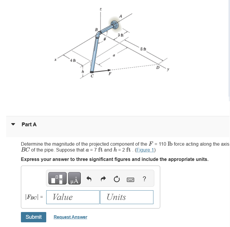 Solved Determine The Magnitude Of The Projected Component Of | Chegg.com