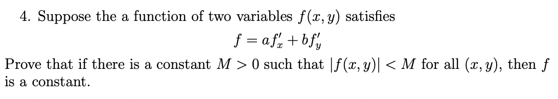 Solved 4. Suppose the a function of two variables f(x,y) | Chegg.com