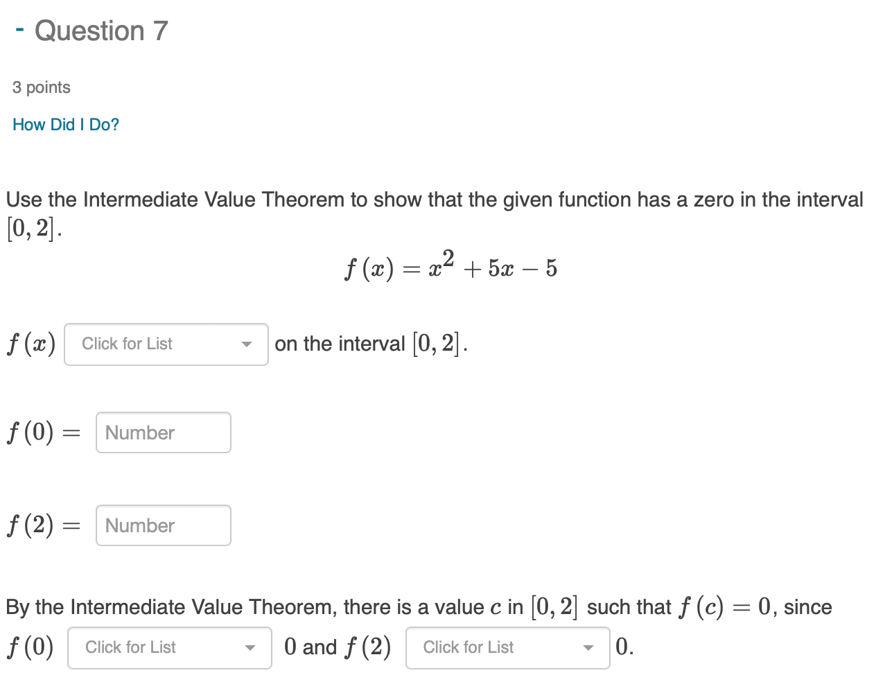 Solved Question 7 3 Points How Did I Do Use The 9185