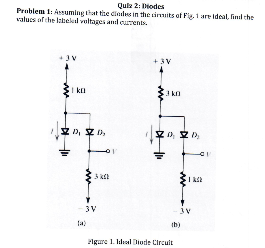 Solved Quiz 2 Diodes Problem 1 Assuming that the diodes in