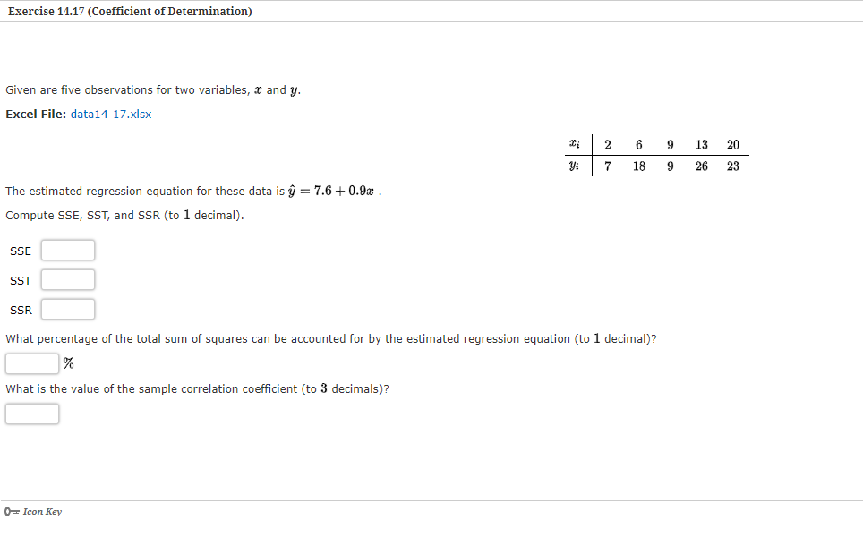 Solved Exercise 14.17 (Coefficient of Determination) Given | Chegg.com