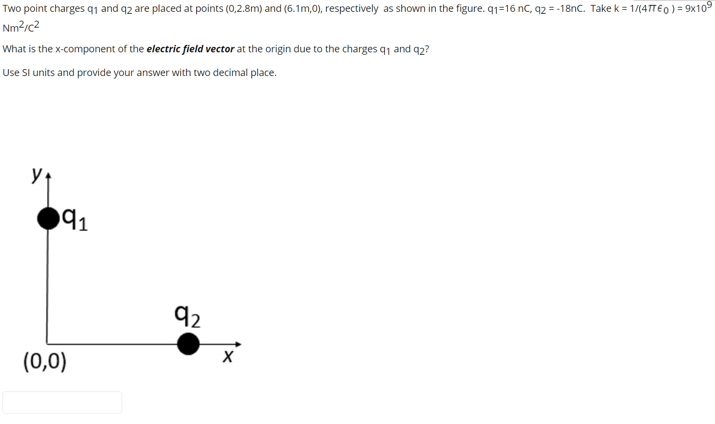 Solved Two point charges q1 and q2 are placed at points | Chegg.com