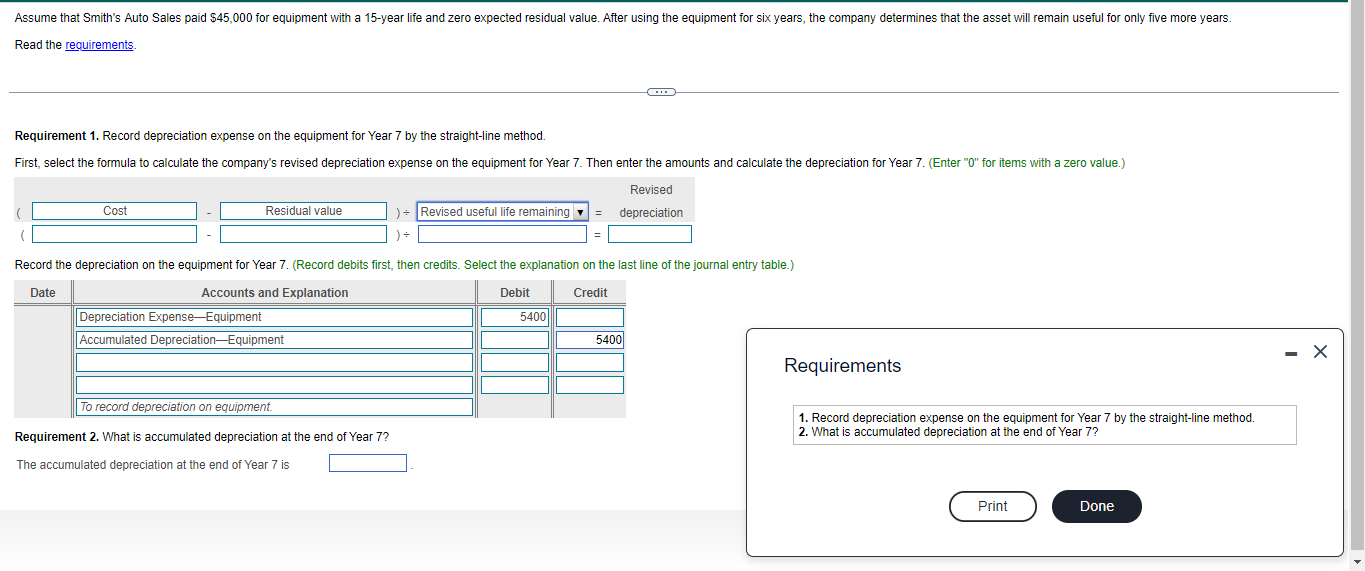 Solved Assume that Smith's Auto Sales paid 45,000 for