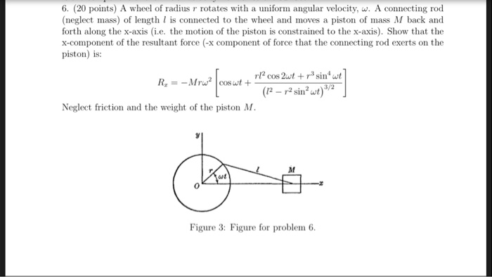 Solved 6. (20 points) A wheel of radius r rotates with a | Chegg.com