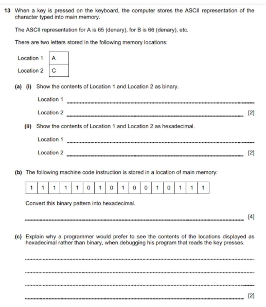 Solved 13 When a key is pressed on the keyboard, the