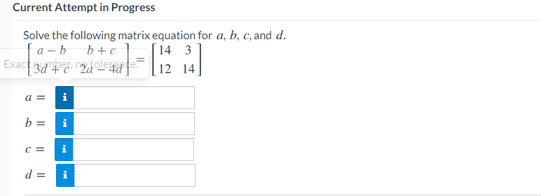 Solved Current Attempt in Progress Solve the following | Chegg.com
