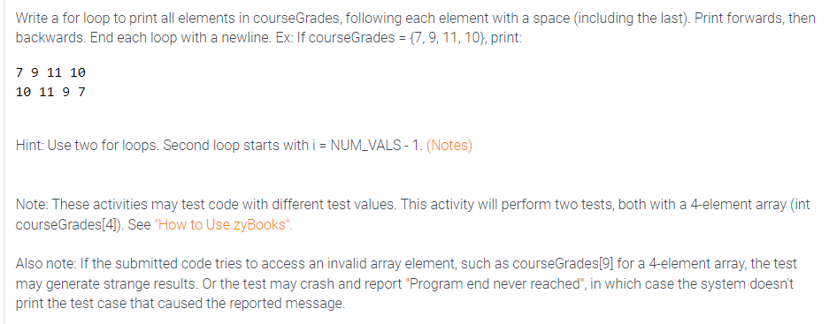 solved-write-a-for-loop-to-print-all-elements-in-chegg