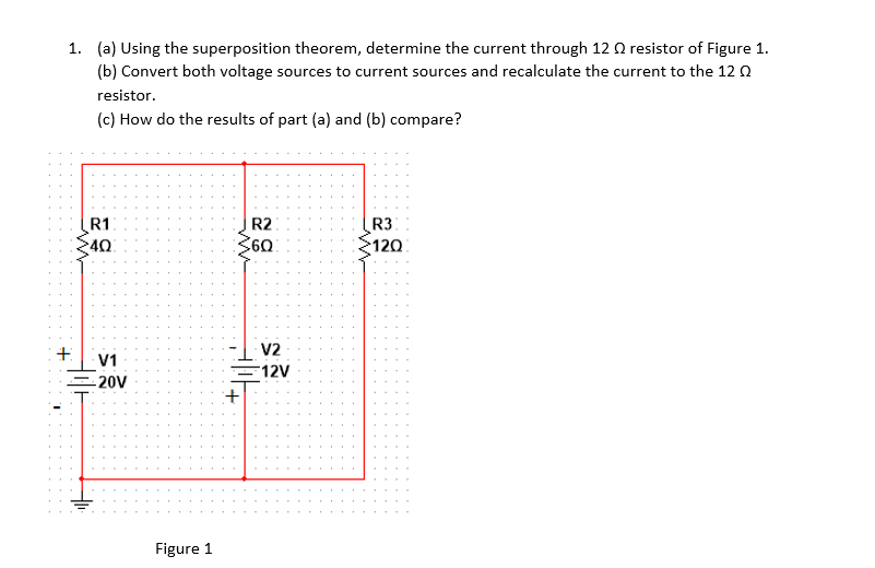 Solved 1. (a) Using the superposition theorem, determine the | Chegg.com