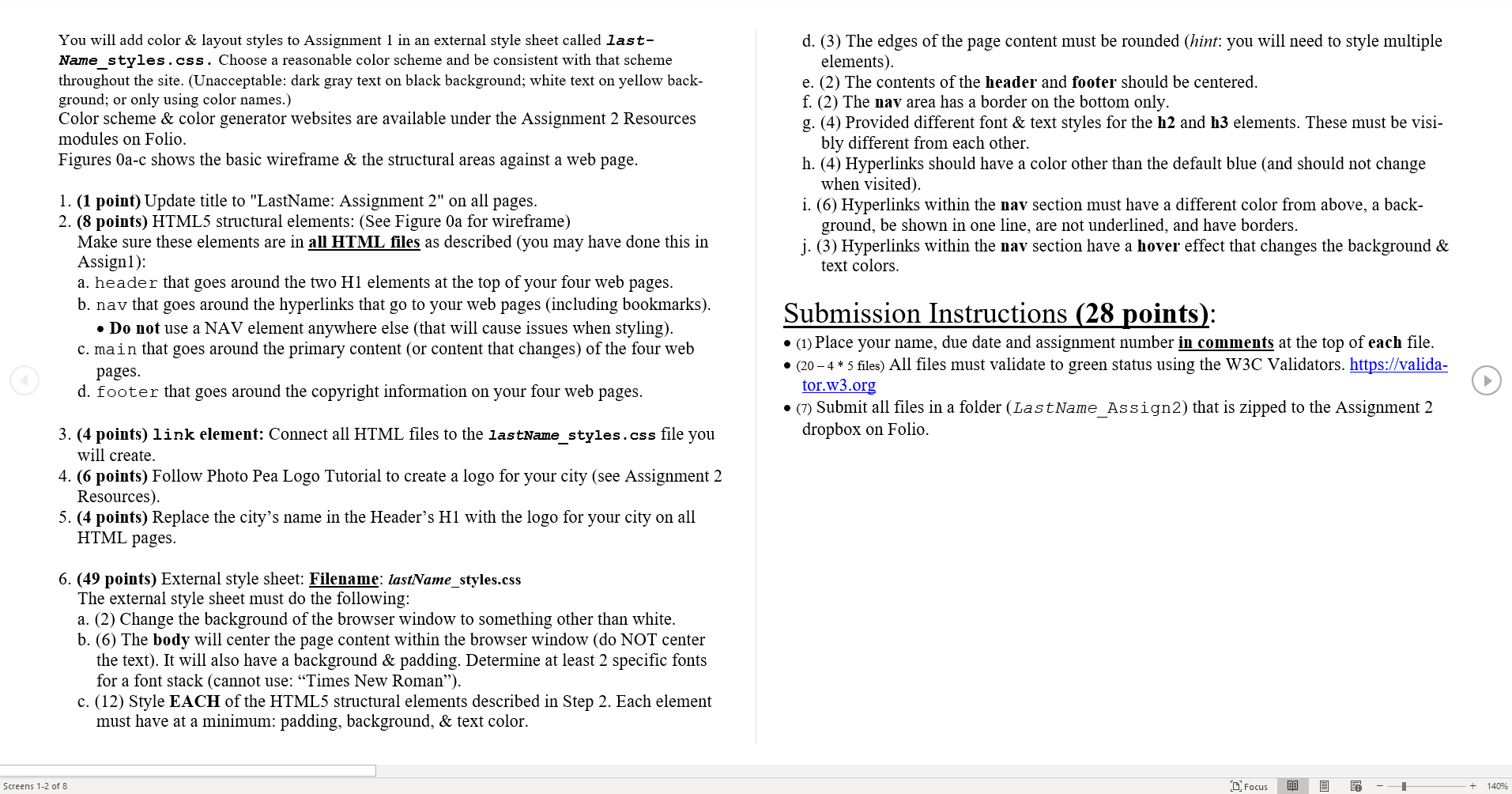 You will add color & layout styles to Assignment 1 in | Chegg.com