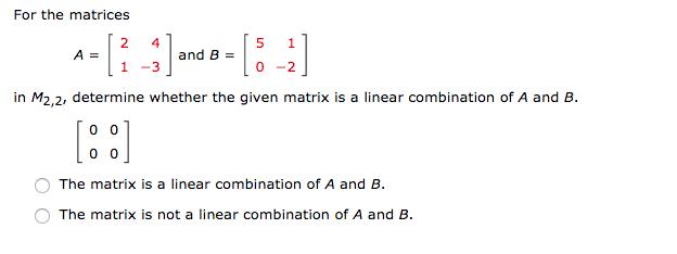 Solved For the matrices and B = 1-3 0-2 in M2,2, determine | Chegg.com