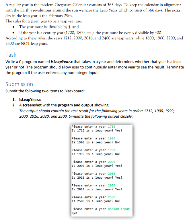 Solved A regular year in the modern Gregorian Calendar | Chegg.com
