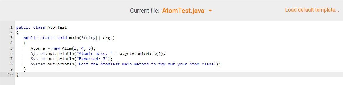 Solved 3.4 Defining your own class (Atom) Your task is write | Chegg.com