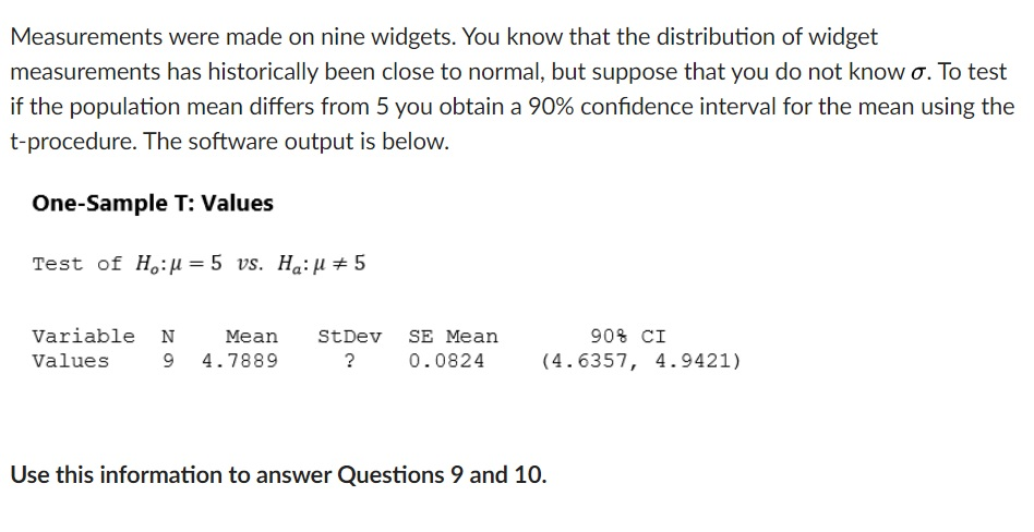 Solved 1) What is the value for the standard deviation | Chegg.com