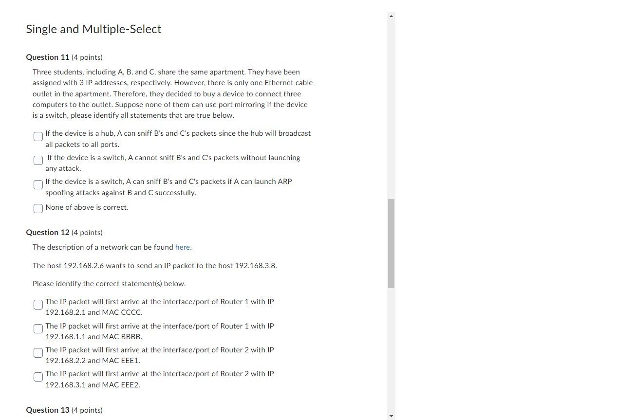 Solved Question 11 (4 points) Three students, including A,B, | Chegg.com