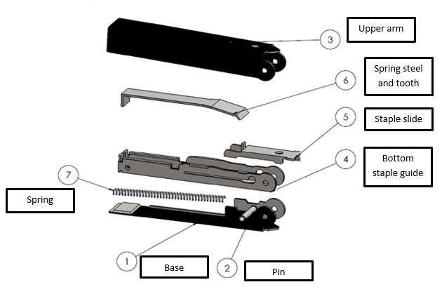 Parts of a stapler and their clearance functions