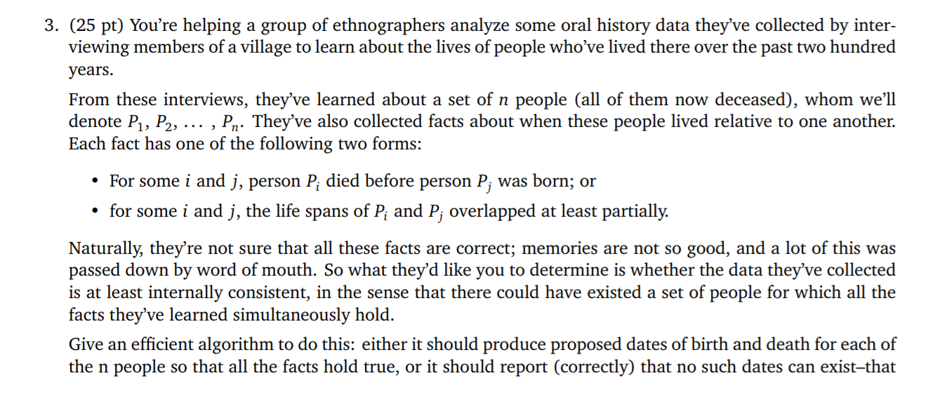 Solved 3. (25 pt) You're helping a group of ethnographers | Chegg.com