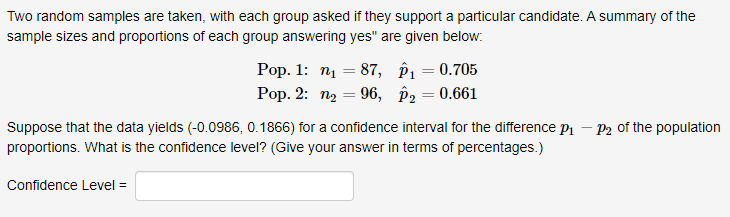 Solved Two random samples are taken with each group asked if | Chegg.com