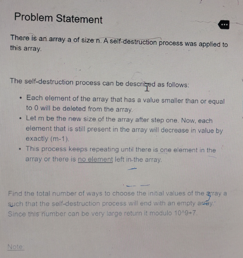 Solved Problem Statement ... There is an array a of size n. | Chegg.com