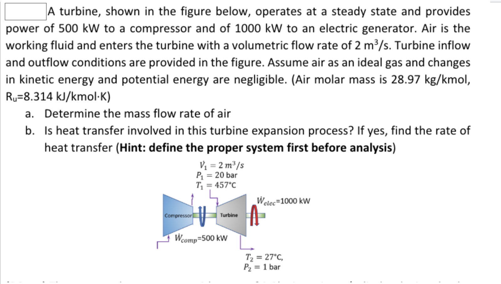 Solved A Turbine, Shown In The Figure Below,operates At A | Chegg.com