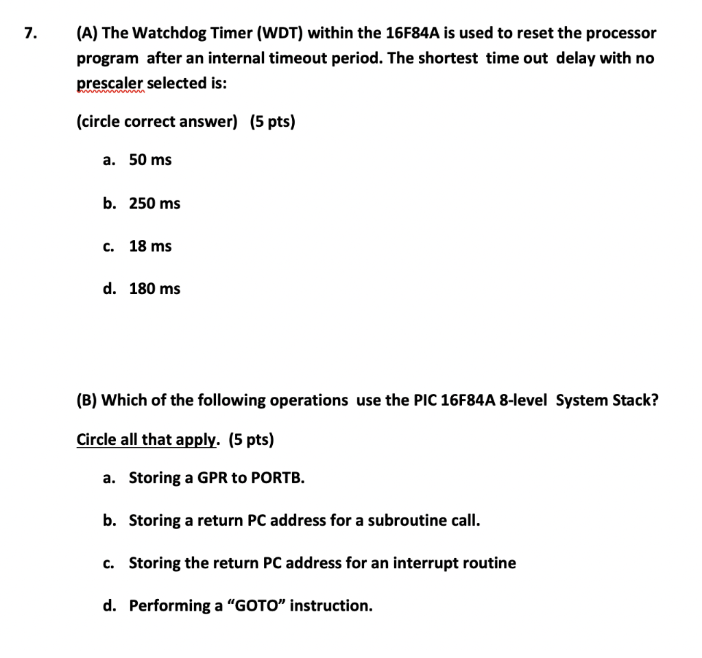 what is function wdt watchdog timer in pic18f458