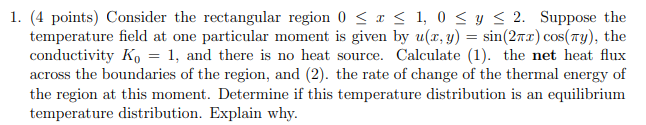 Solved 1. (4 points) Consider the rectangular region 0 | Chegg.com